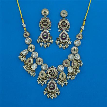 Antique Heritage Necklace with Mehndi Plating