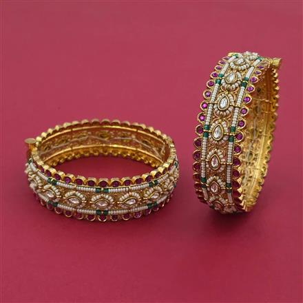 Antique 2 Pc Openable Bangles with Gold Plating