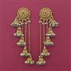 Antique Long Earring with Matte Gold Plating