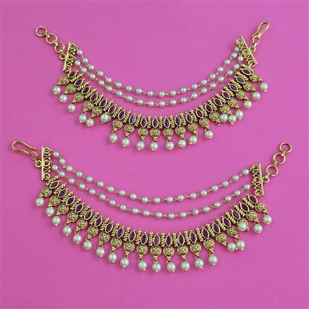 Antique Classic Ear Chain with Matte Gold Plating