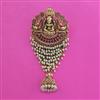 Antique Temple Hair Brooch with Matte Gold Plating