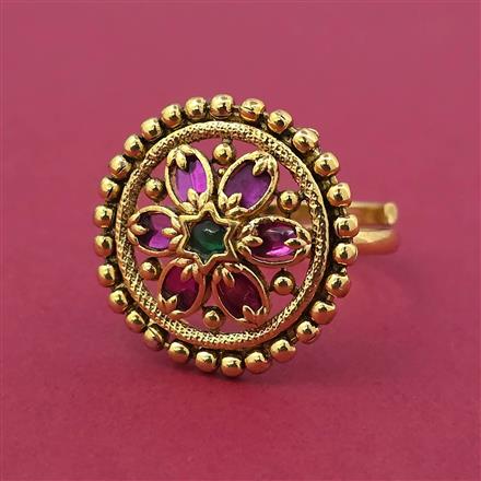 Antique Adjustable Ring with Gold Plating