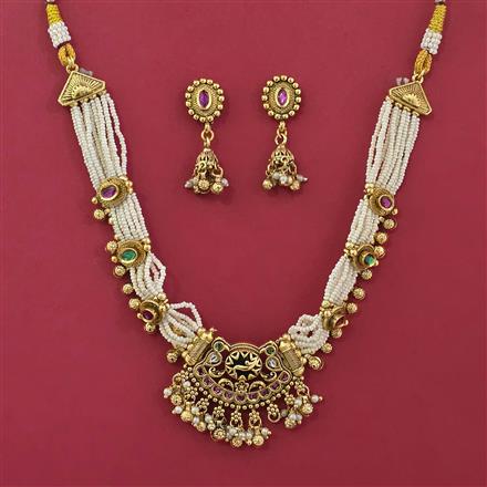 Antique Moti Necklace with Gold Plating