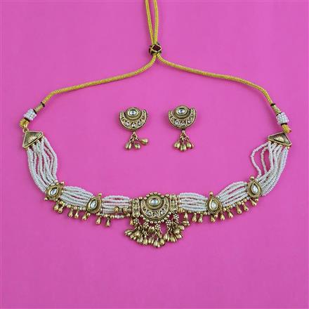Antique Moti Necklace with Gold Plating