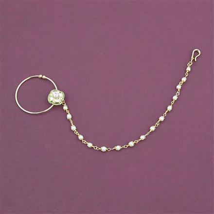 Antique Pearl Nose Ring with Gold Plating