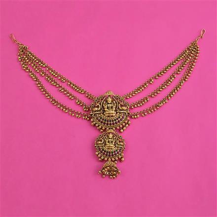 Antique Temple Hair Brooch with Matte Gold Plating