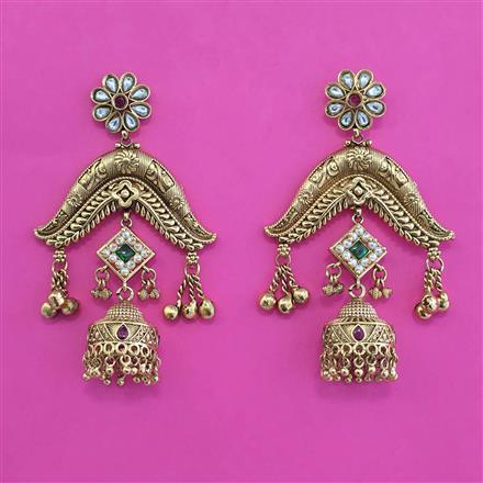 Antique Classic Earring with Matte Gold Plating