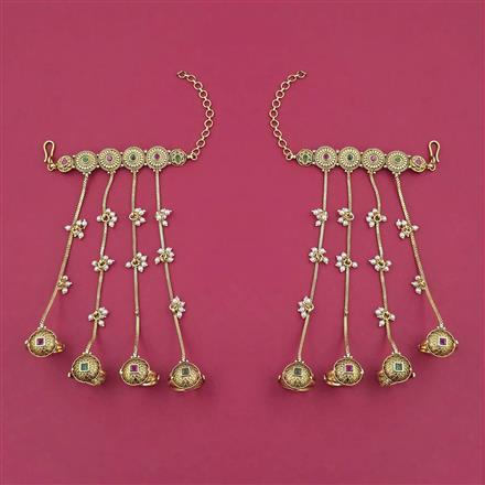 Antique Moti Hath Pan with Matte Gold Plating