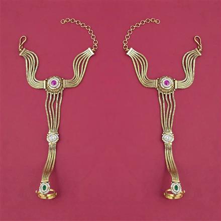 Antique Moti Hath Pan with Matte Gold Plating