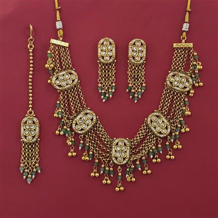 Antique Moti Necklace with Gold Plating