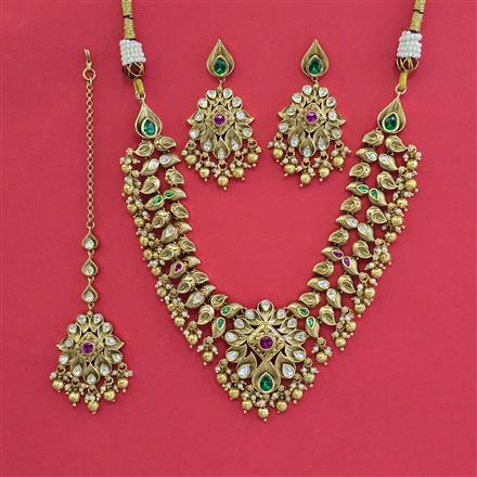 Antique Classic Necklace with Matte Gold Plating