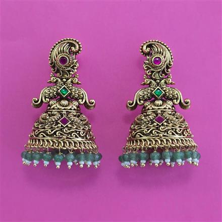 Antique Jhumki with Matte Gold Plating