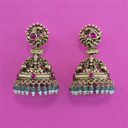 Antique Jhumki with Matte Gold Plating