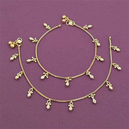 Antique Plain Gold Payal with Gold Plating