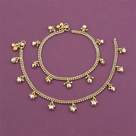 Antique Plain Gold Payal with Gold Plating