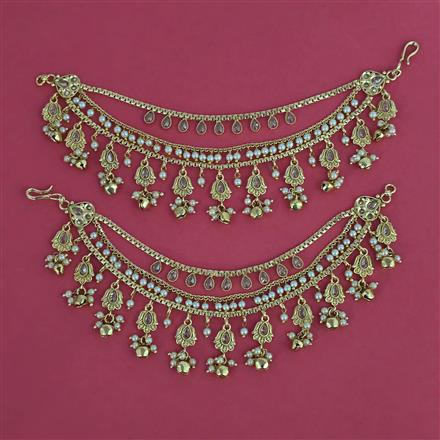 Antique Moti Ear Chain with Gold Plating