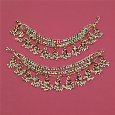 Antique Moti Ear Chain with Gold Plating