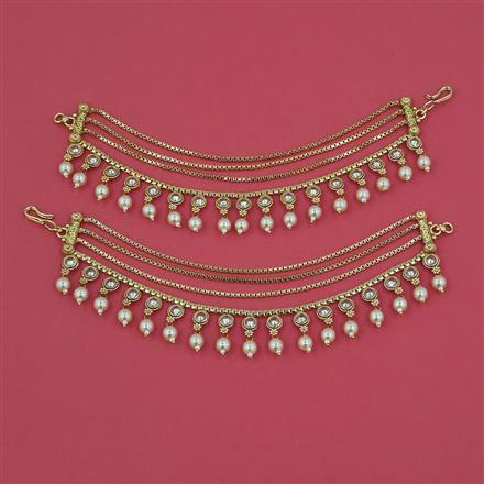 Antique Moti Ear Chain with Gold Plating