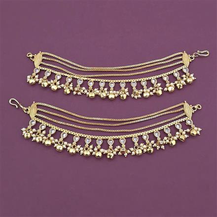 Antique Pearl Ear Chain with Gold Plating
