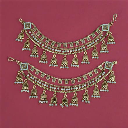 Antique Moti Ear Chain with Gold Plating