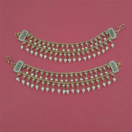 Antique Moti Ear Chain with Gold Plating