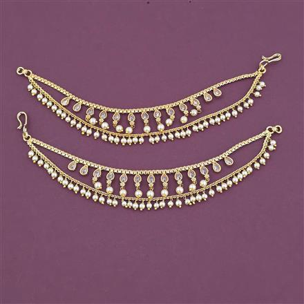 Antique Pearl Ear Chain with Gold Plating