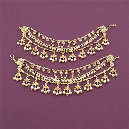 Antique Pearl Ear Chain with Gold Plating