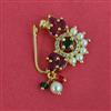Antique Moti Nose Ring with Gold Plating