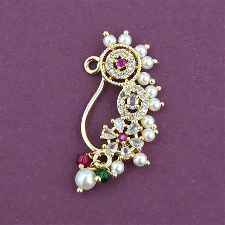Antique Pearl Nose Ring with Gold Plating