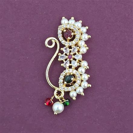 Antique Pearl Nose Ring with Gold Plating