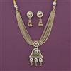 Antique Pearl Necklace with Matte Gold Plating