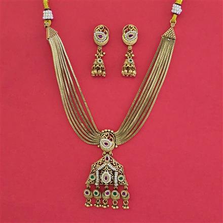 Antique Classic Necklace with Matte Gold Plating