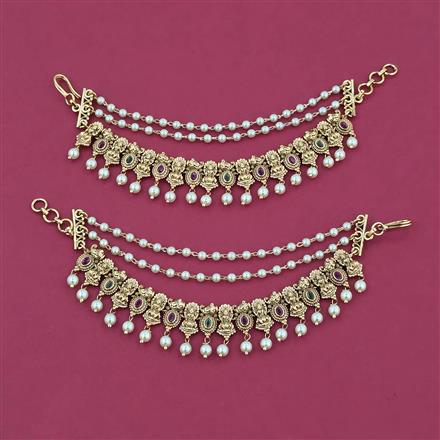 Antique Classic Ear Chain with Matte Gold Plating