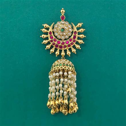 Antique Classic Hair Brooch with Matte Gold Plating