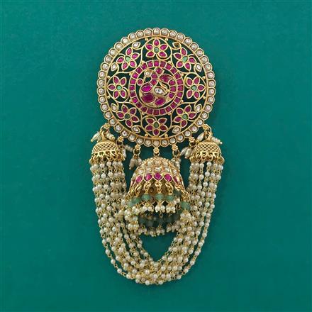 Antique Classic Hair Brooch with Matte Gold Plating