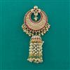 Antique Moti Hair Brooch with Matte Gold Plating