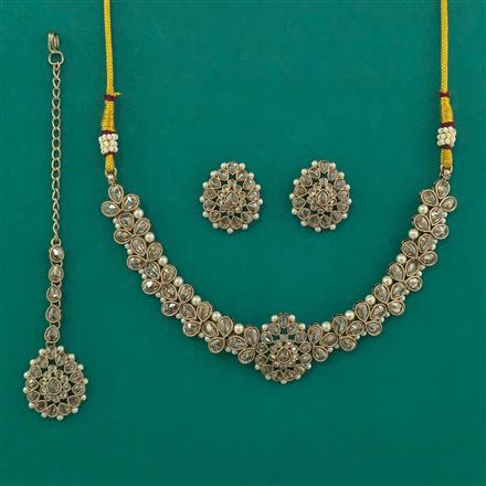 Antique Pearl Necklace with Mehndi Plating