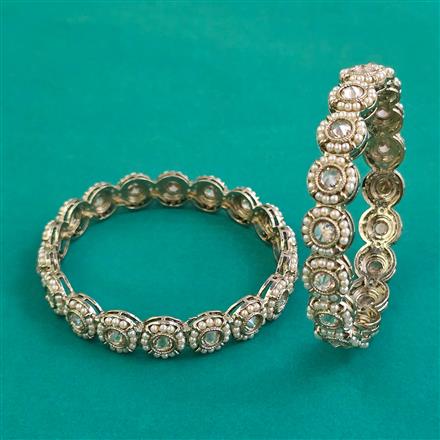 Antique Pearl Bangles with Mehndi Plating