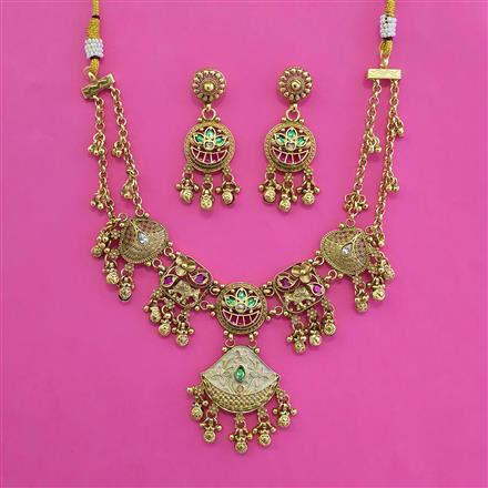 Antique Classic Necklace with Matte Gold Plating