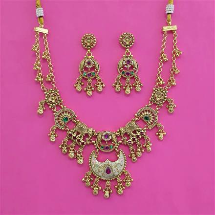 Antique Classic Necklace with Matte Gold Plating