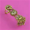 Antique Adjustable Ring with Matte Gold Plating