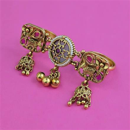 Antique Pearl Ring with Matte Gold Plating