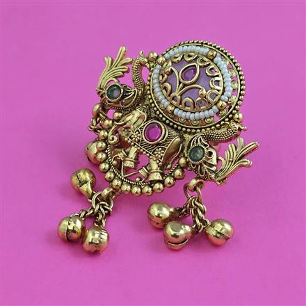 Antique Birds Ring with Matte Gold Plating