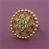 Antique Adjustable Ring with Matte Gold Plating