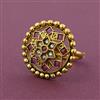Antique Adjustable Ring with Matte Gold Plating