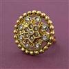 Antique Adjustable Ring with Matte Gold Plating