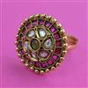 Antique Adjustable Ring with Matte Gold Plating