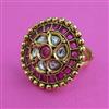 Antique Adjustable Ring with Matte Gold Plating