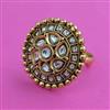 Antique Adjustable Ring with Matte Gold Plating