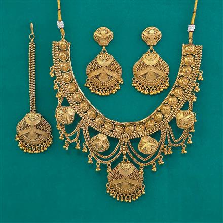 Antique Plain Gold Necklace with Gold Plating